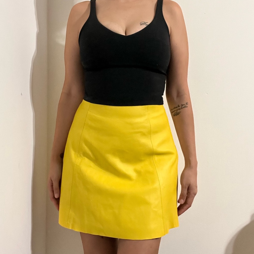 Reformation Bright Yellow Mini Skirt